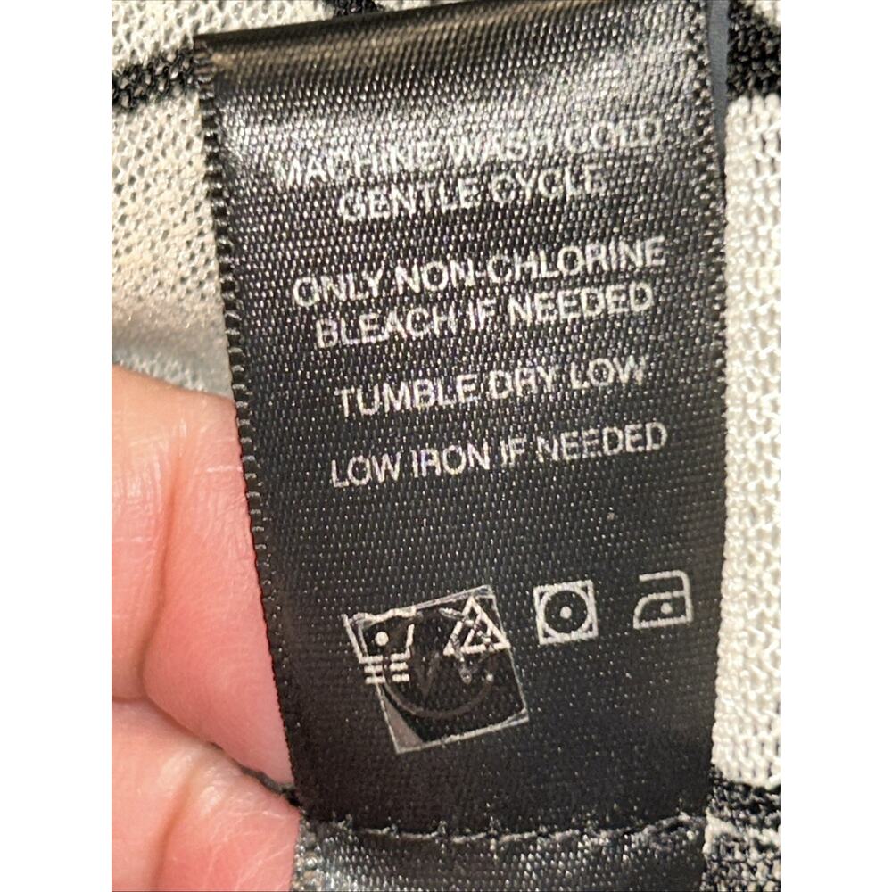 Ali Miles Cardigan Womens Plus 3X Black White Sheer Mesh Sweater Lightweight - Picture 7 of 13